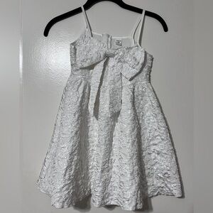 White Textured Kids Formal Dress, Size 6